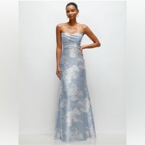 Alfred Sung D871FP Draped Floral Print Bridesmaid Dress Size 00
